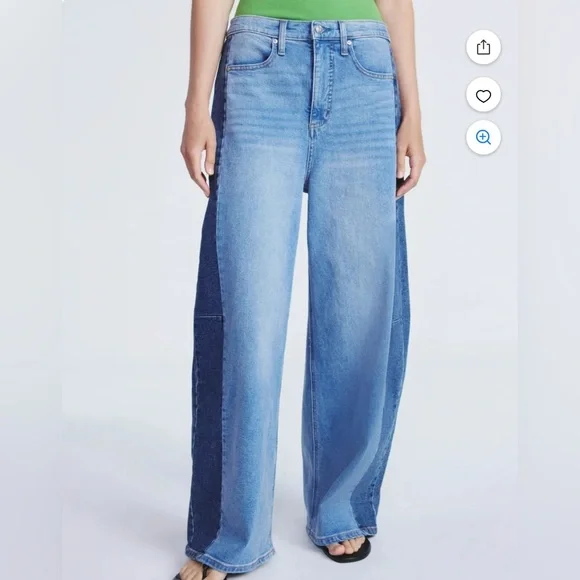 NWT Scoop 2-Tone Baggy Barrel Jeans - Picture 2 of 4